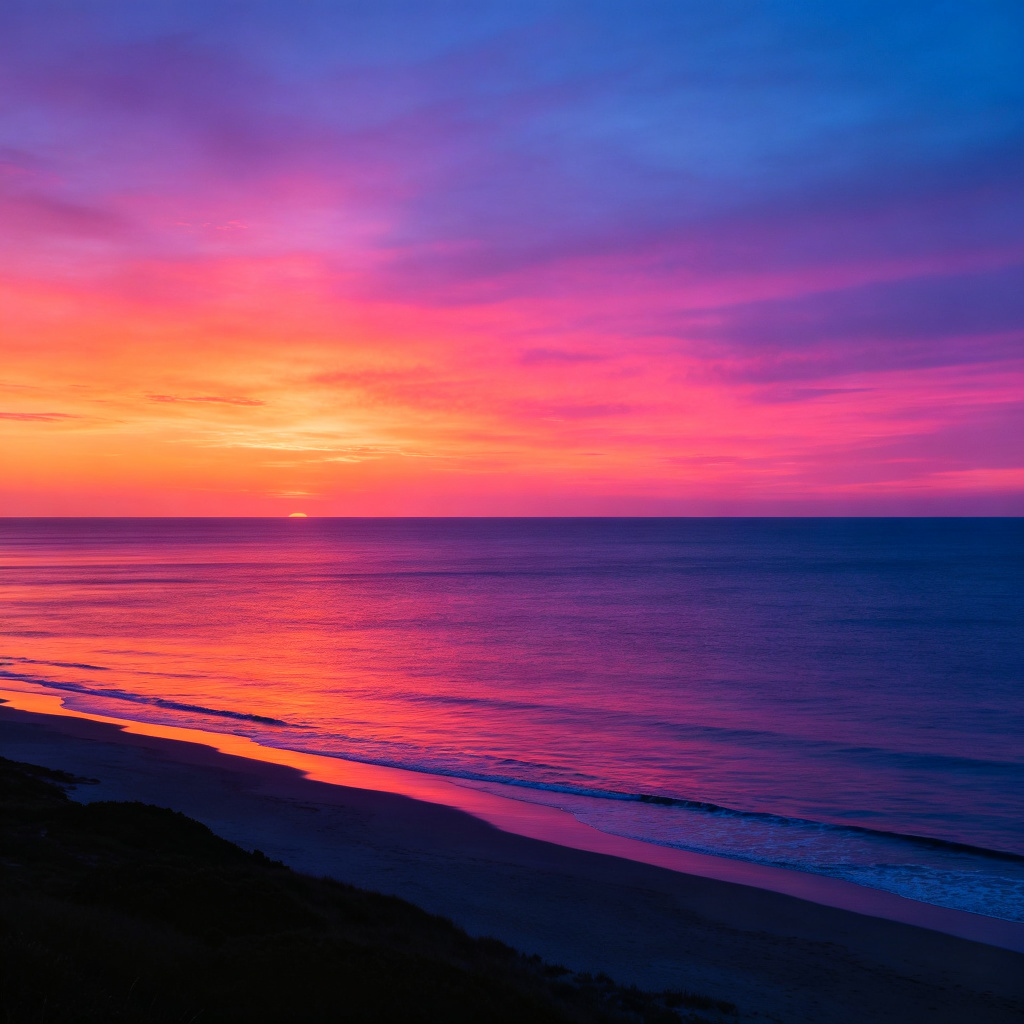 Sunset over the ocean